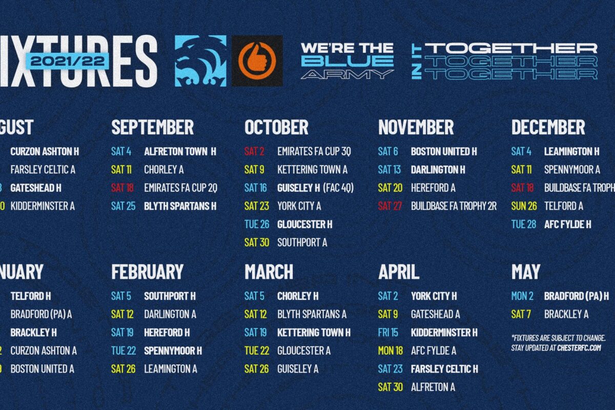 National league deals fixtures